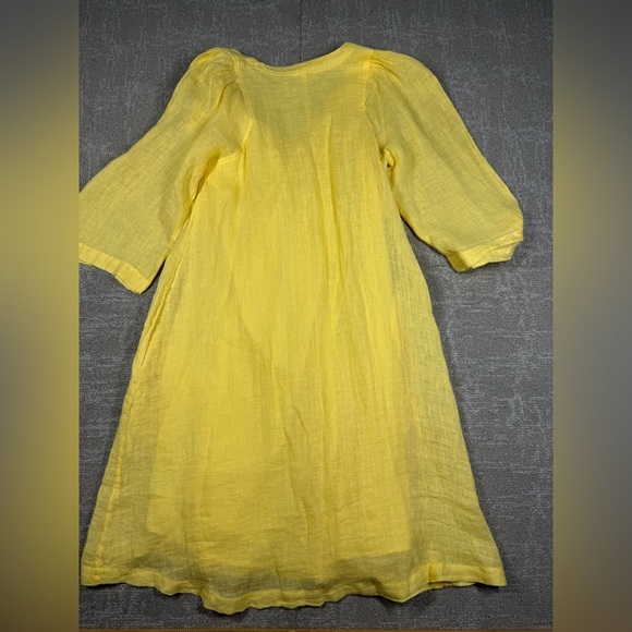 Sundance Yellow V-Neck 100% Linen Guazy Boho Sundress Womens Size XS - Picture 6 of 6